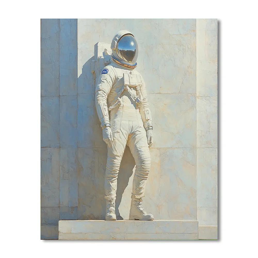 Michelangelo Inspired Marble Astronaut Study paint by color