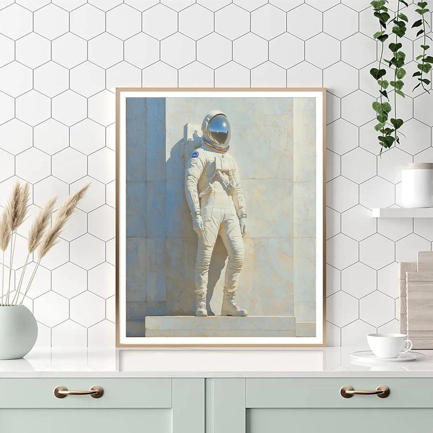 Michelangelo Inspired Marble Astronaut Study paint by color