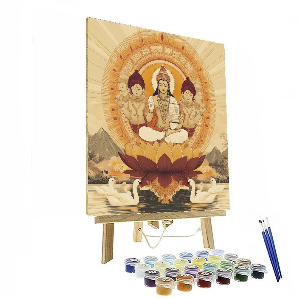 Brahma Crowned Sunrise Mandala DIY paint by numbers