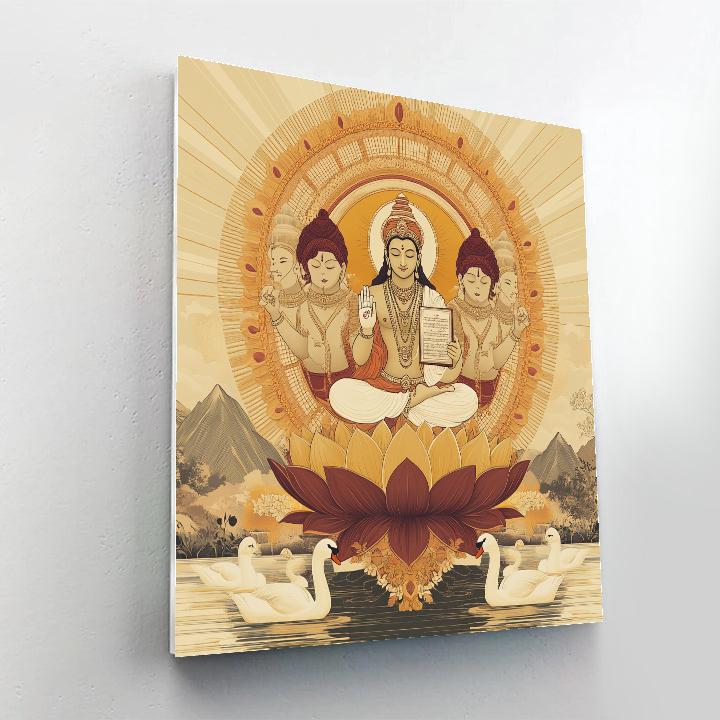 Brahma Crowned Sunrise Mandala DIY paint by numbers