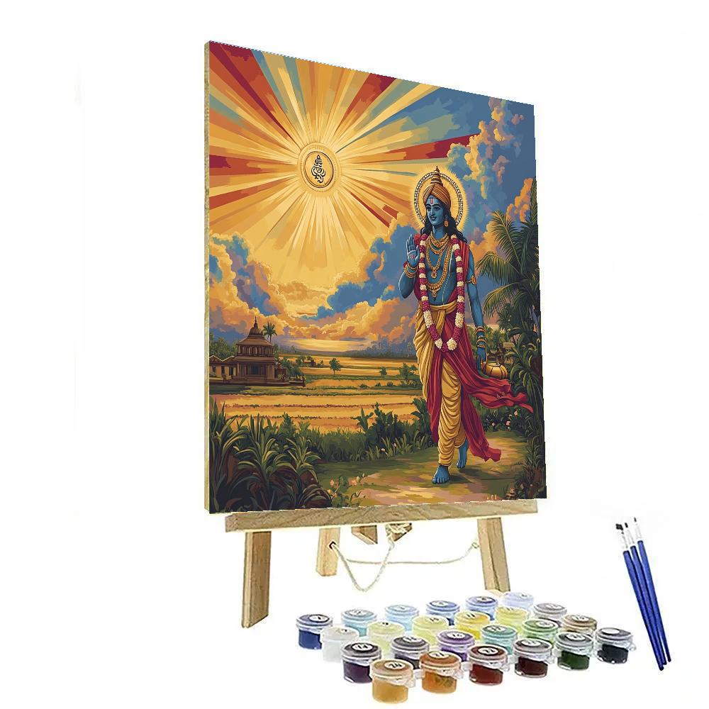 Vishnu Painting The Dawn With The Sudarshana Wheel paint by numbers