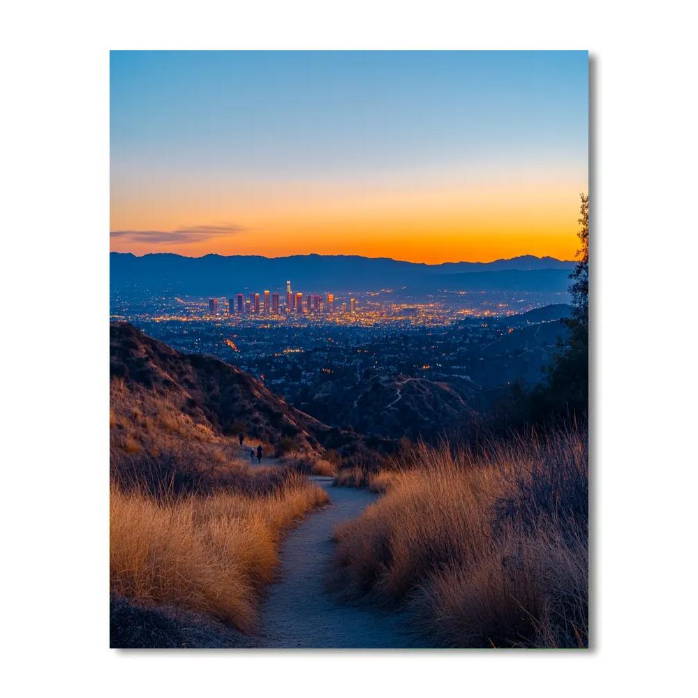 Skyline View From Griffith Observatory Park Los Angeles United States Numbered painting kits