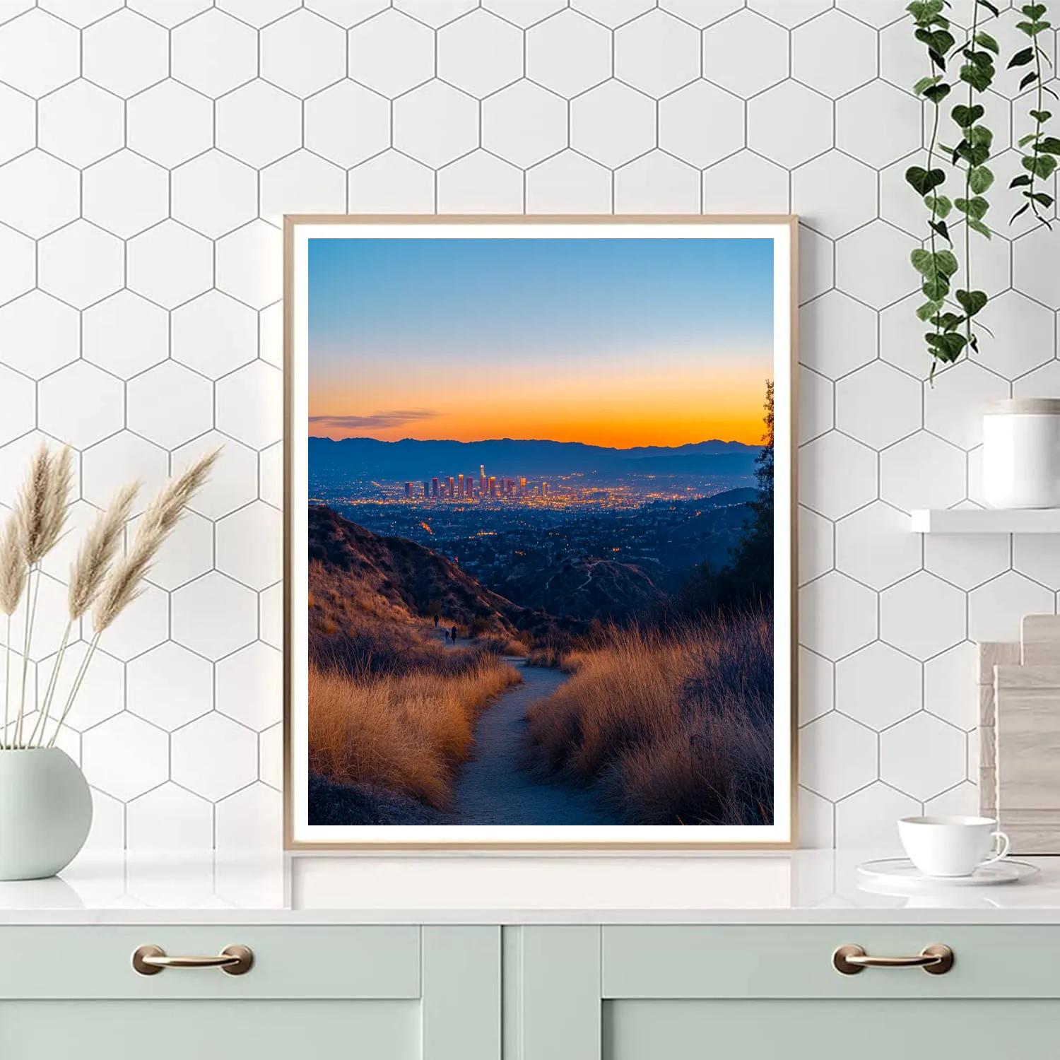 Skyline View From Griffith Observatory Park Los Angeles United States Numbered painting kits