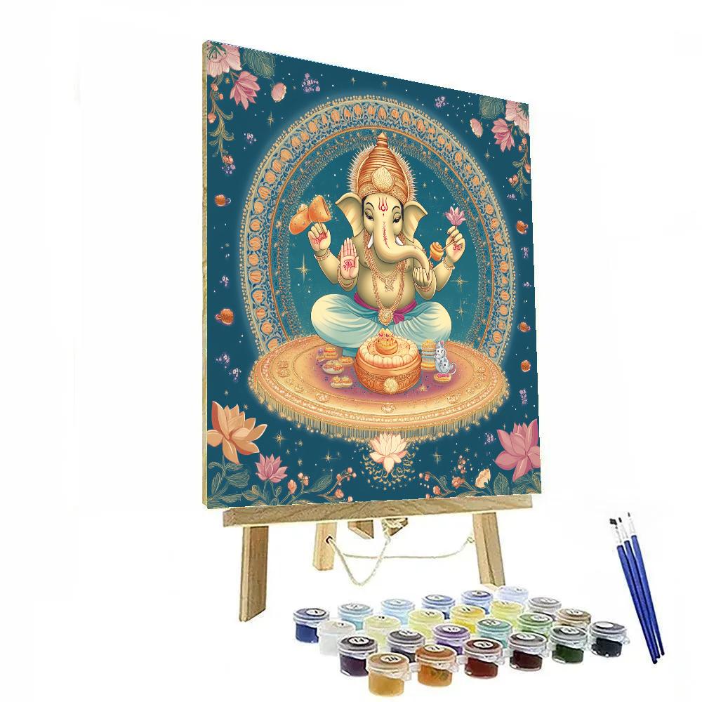 Ganesha Crafted Celestial Drum Mandala Numbered painting kits
