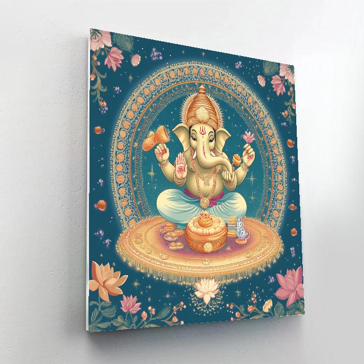 Ganesha Crafted Celestial Drum Mandala Numbered painting kits