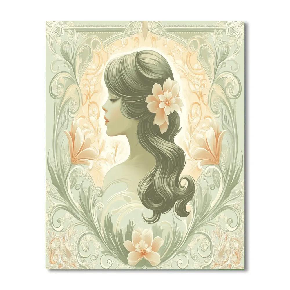 Alphonse Mucha Inspired Art Nouveau Spring Festival Poster Paint by numbers art