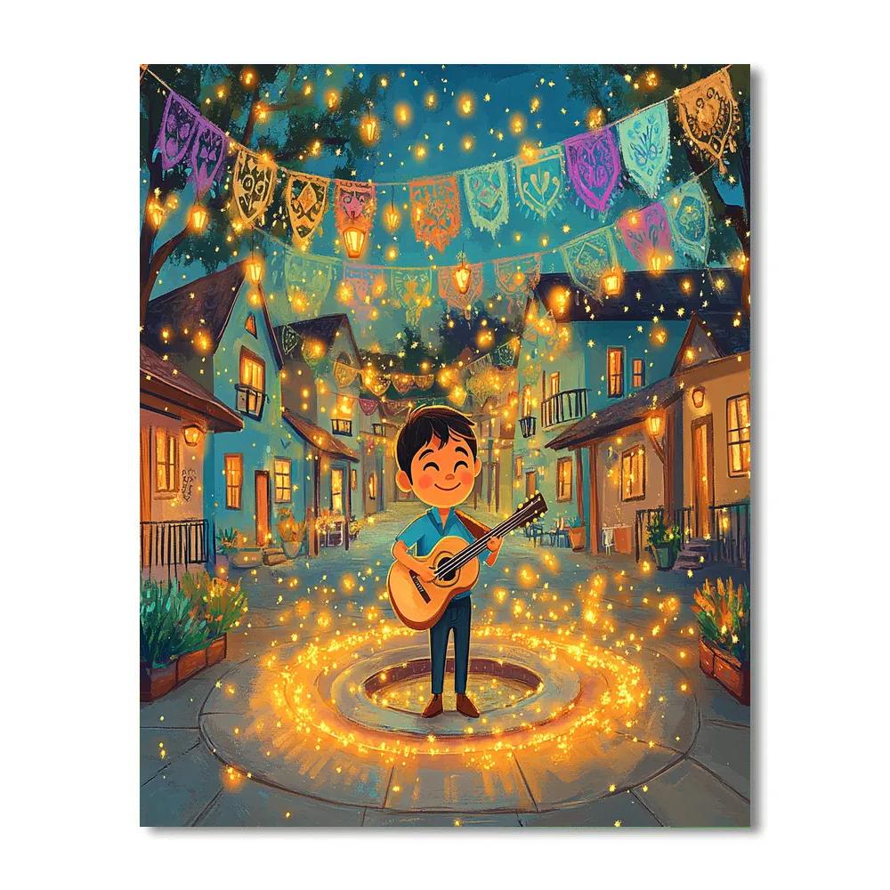 Miguel Rivera Music Plaza Firefly Night paint by color