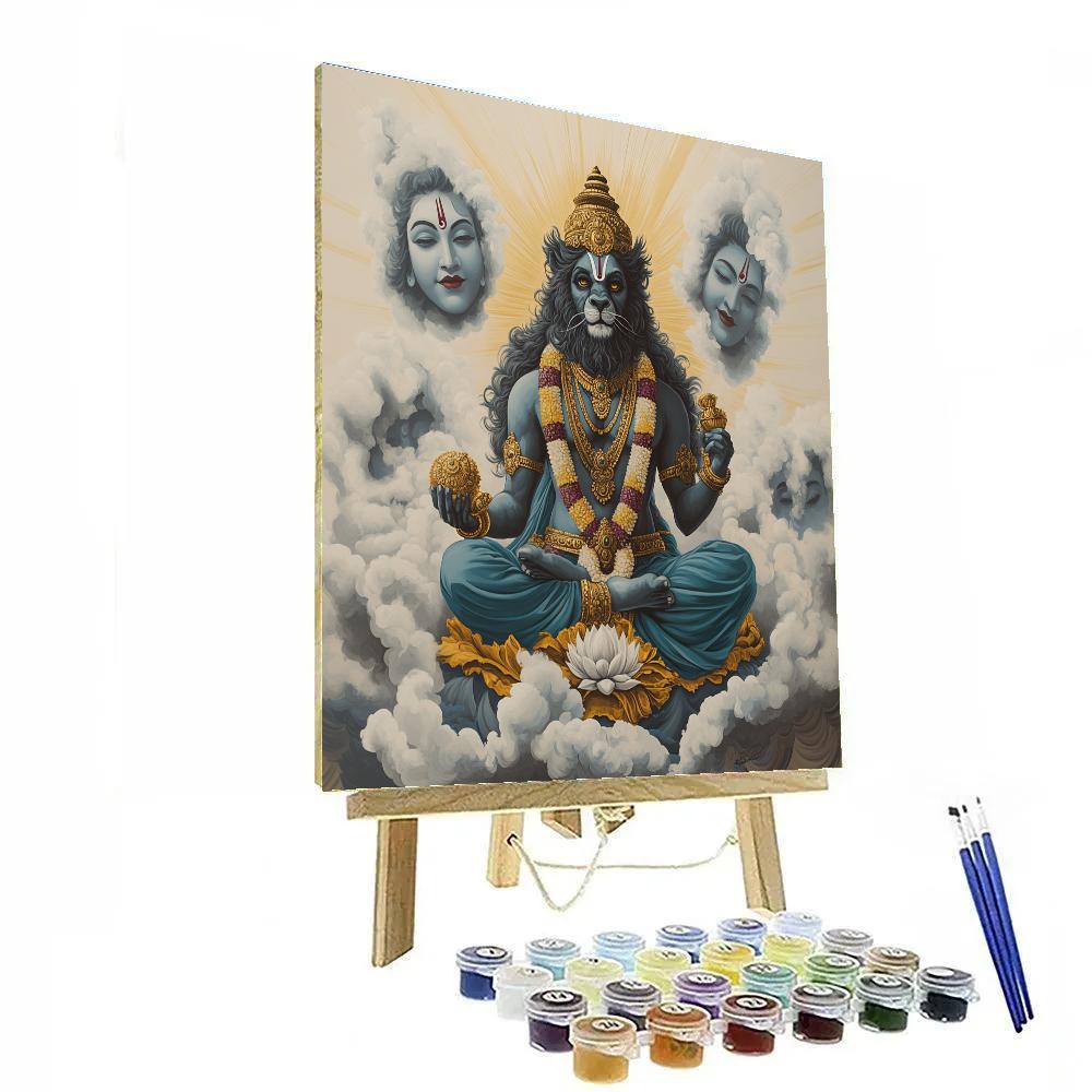 Narasimha Calming The Storm Of Fear painting number kit