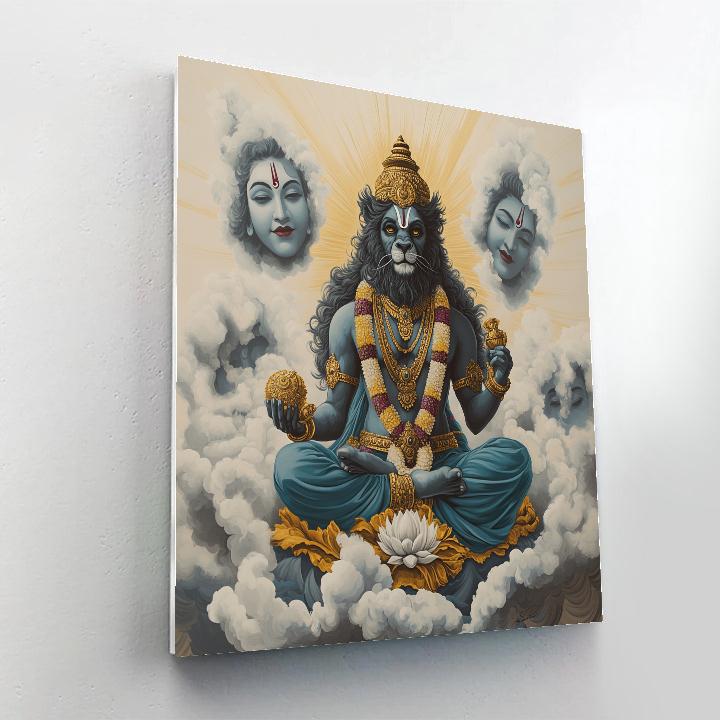 Narasimha Calming The Storm Of Fear painting number kit