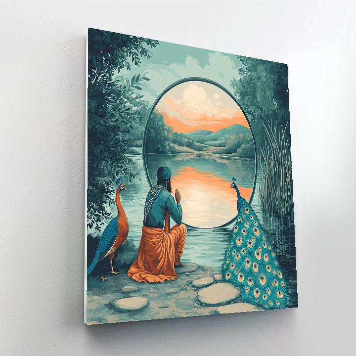 Krishna And The Mirror River Portal Number painting