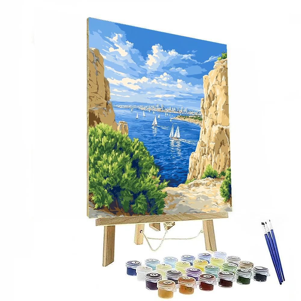 Seaside Cliffs At Sausalito Overlook San Francisco Bay Area United States painting number kit