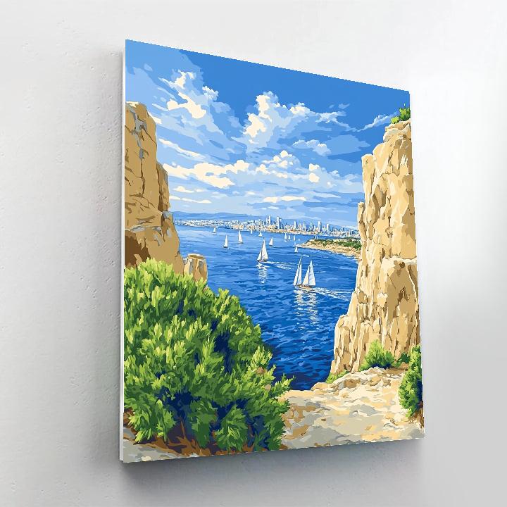 Seaside Cliffs At Sausalito Overlook San Francisco Bay Area United States painting number kit