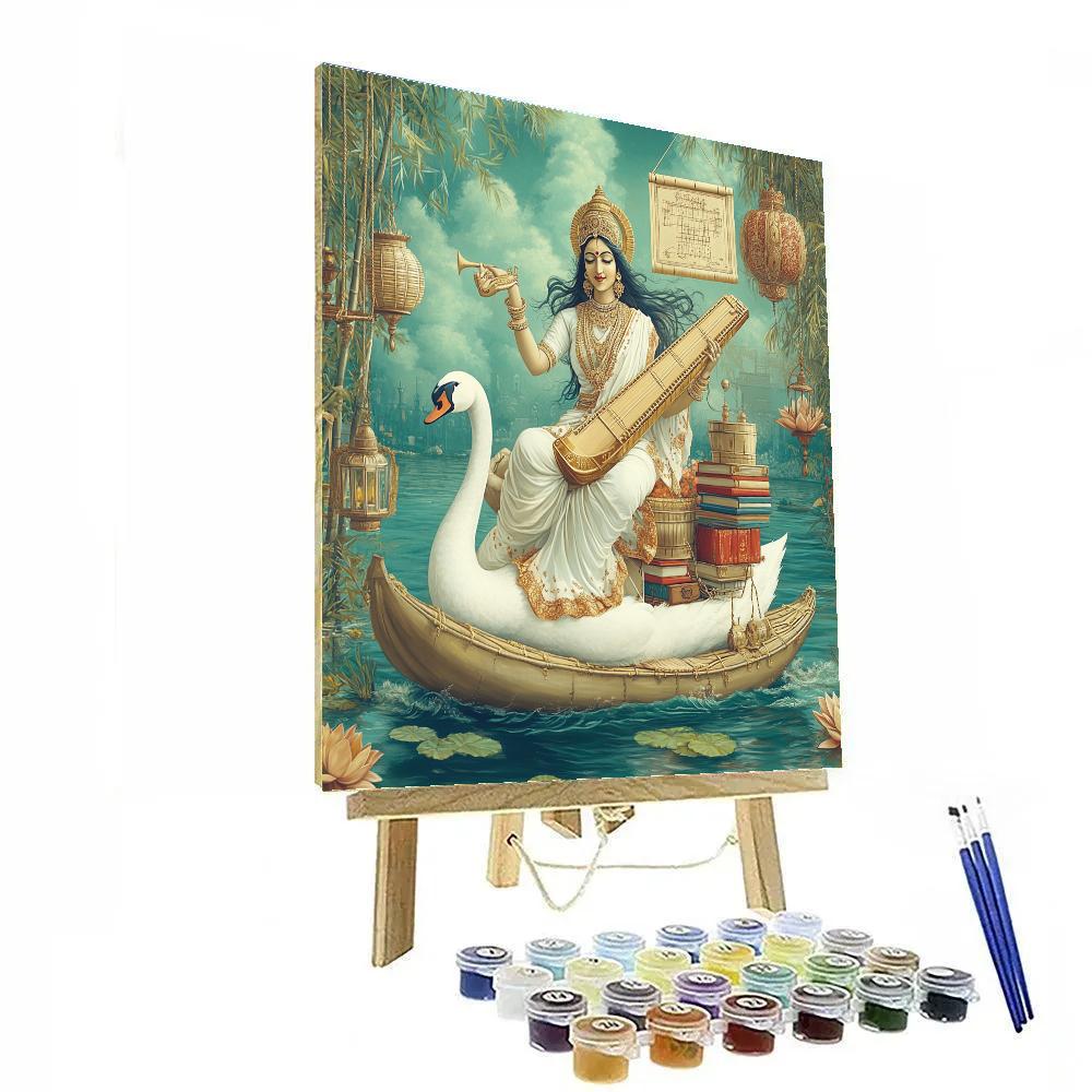 Saraswati Of The Floating Bamboo Observatory DIY paint by numbers