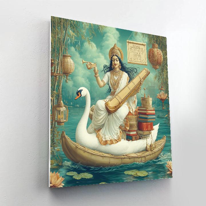 Saraswati Of The Floating Bamboo Observatory DIY paint by numbers