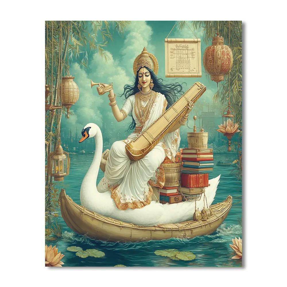 Saraswati Of The Floating Bamboo Observatory DIY paint by numbers