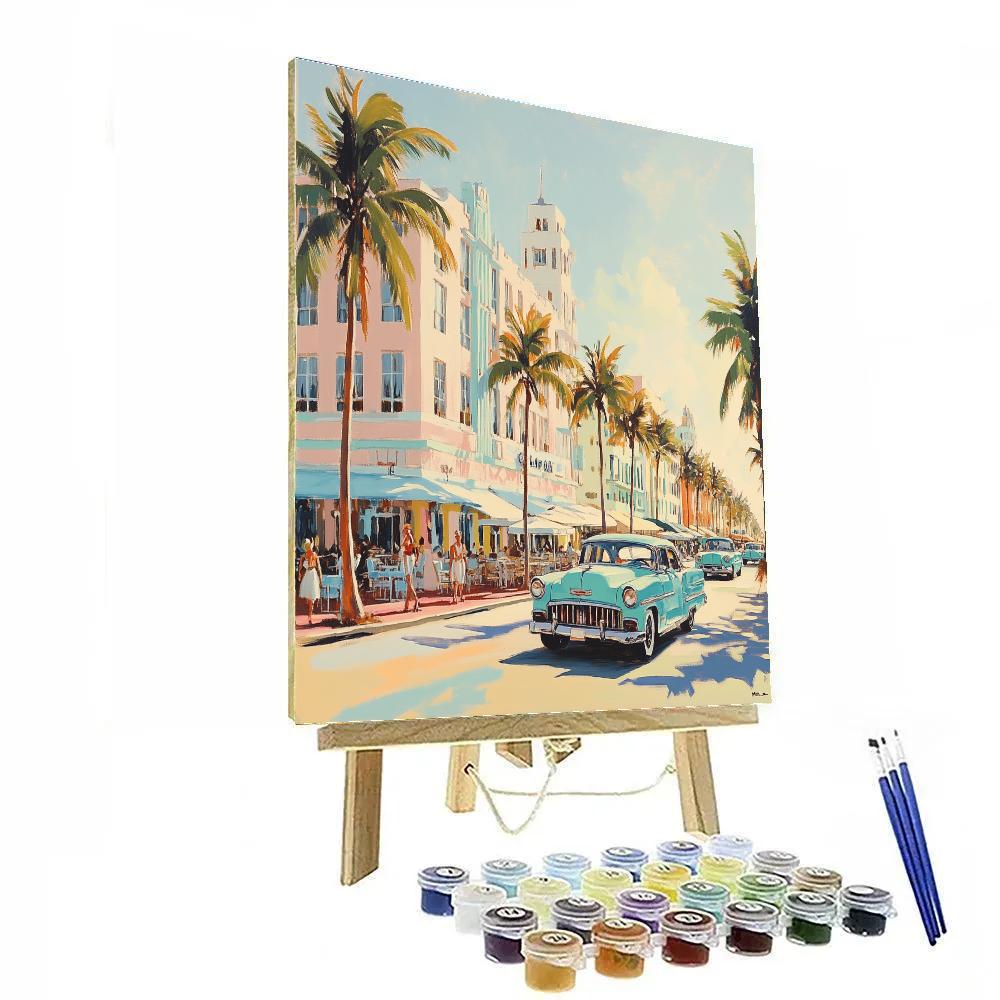 Art Deco Lines At Ocean Drive Miami Beach United States Painting by numbers kit