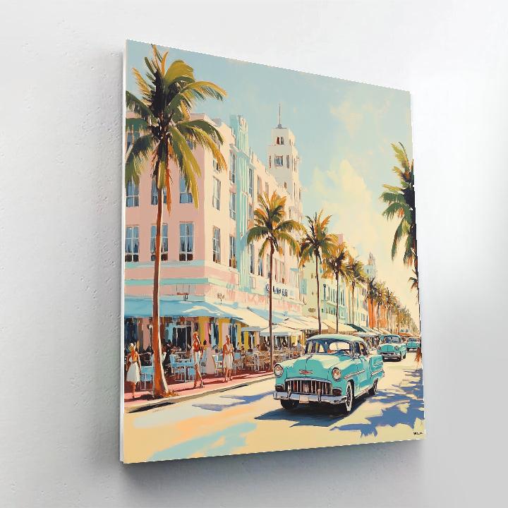 Art Deco Lines At Ocean Drive Miami Beach United States Painting by numbers kit
