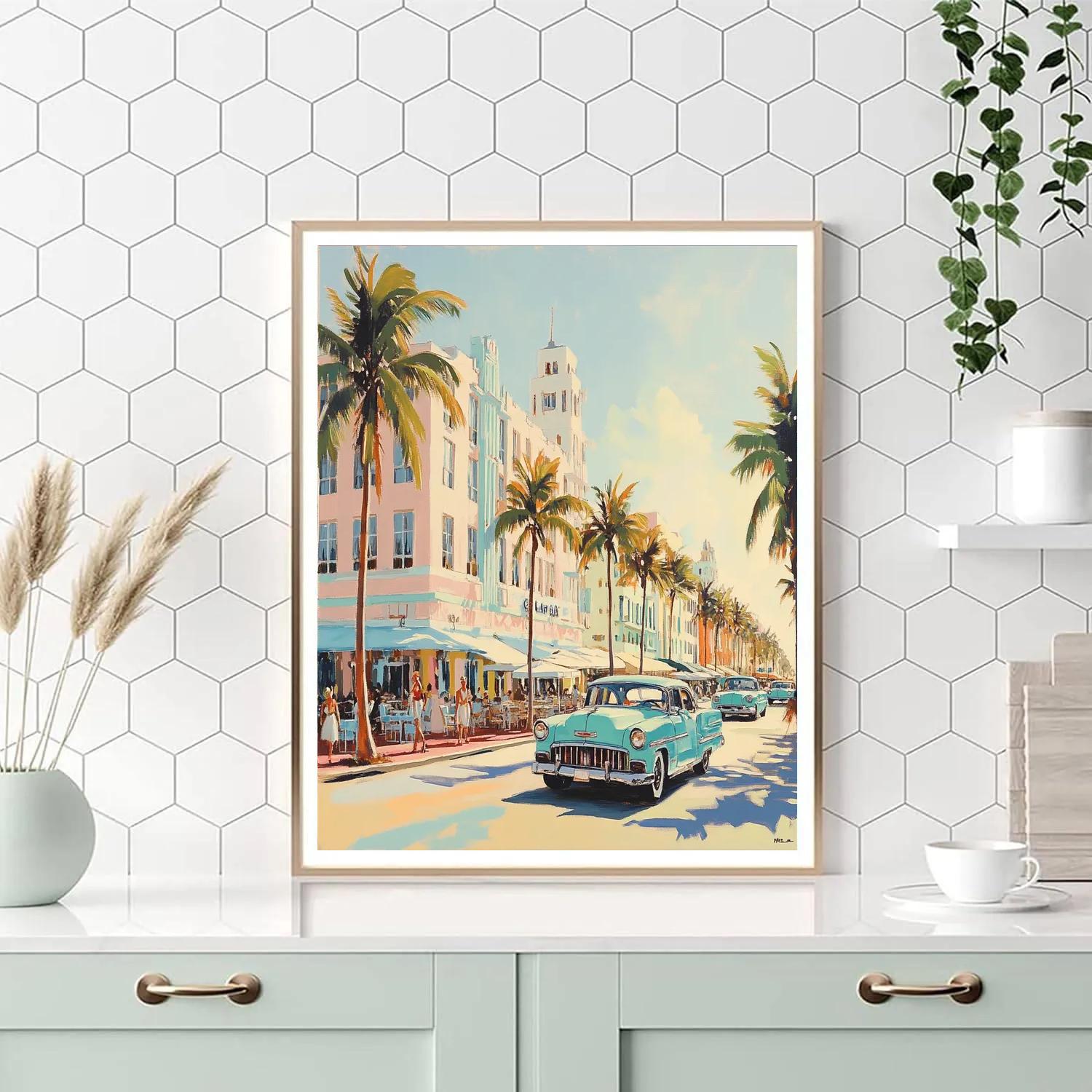 Art Deco Lines At Ocean Drive Miami Beach United States Painting by numbers kit