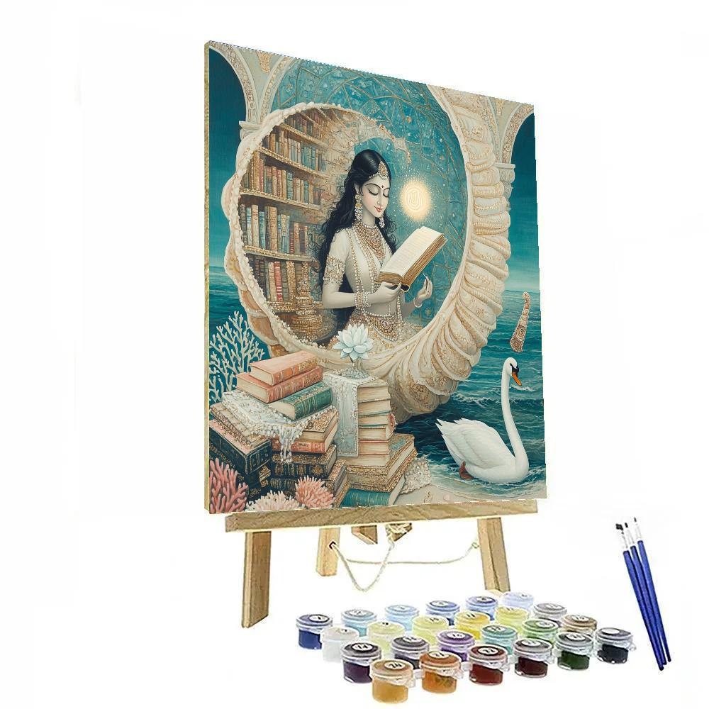 Saraswati In The Prism Shell Library Painting by numbers kit