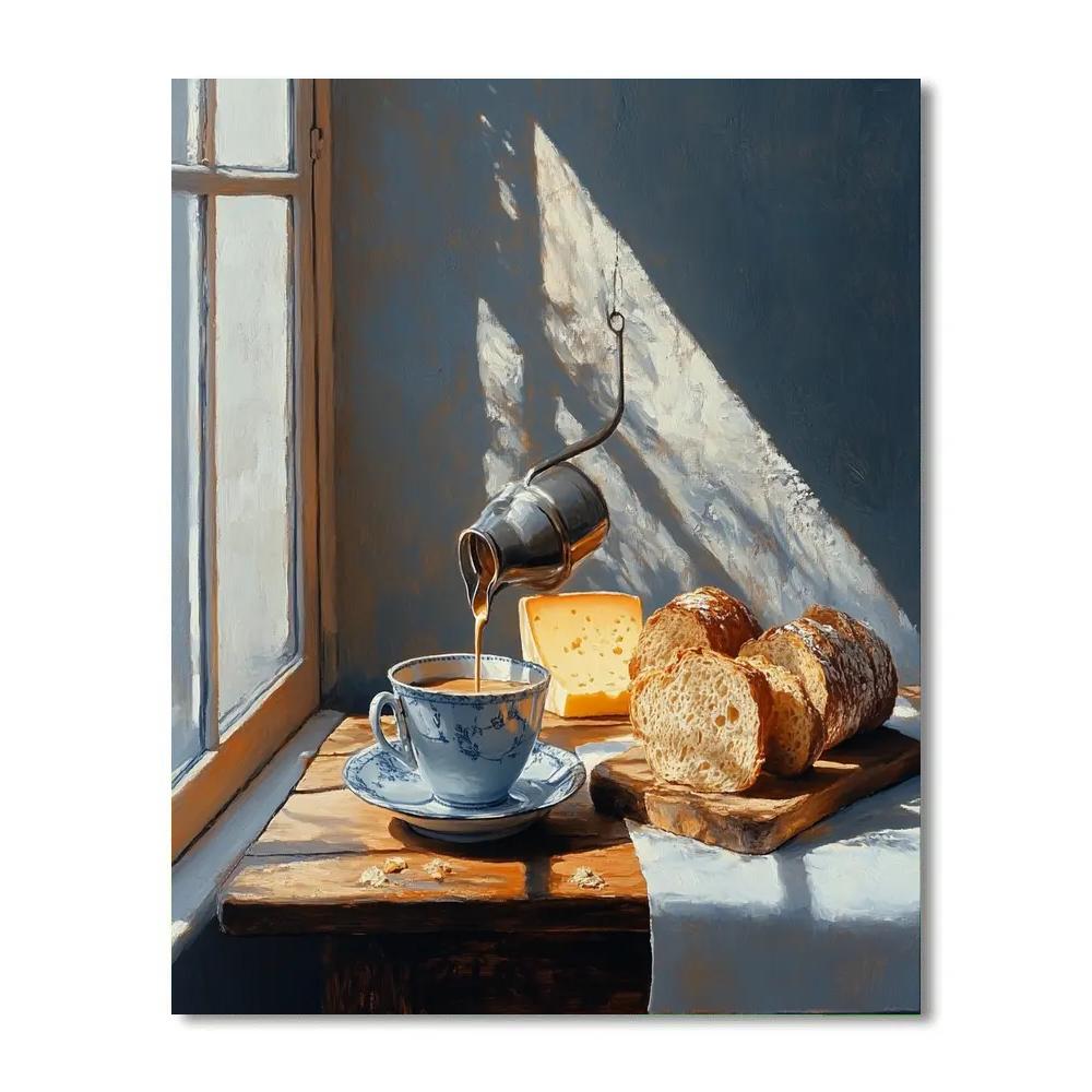 Vermeer Inspired Morning Coffee By Window Number painting