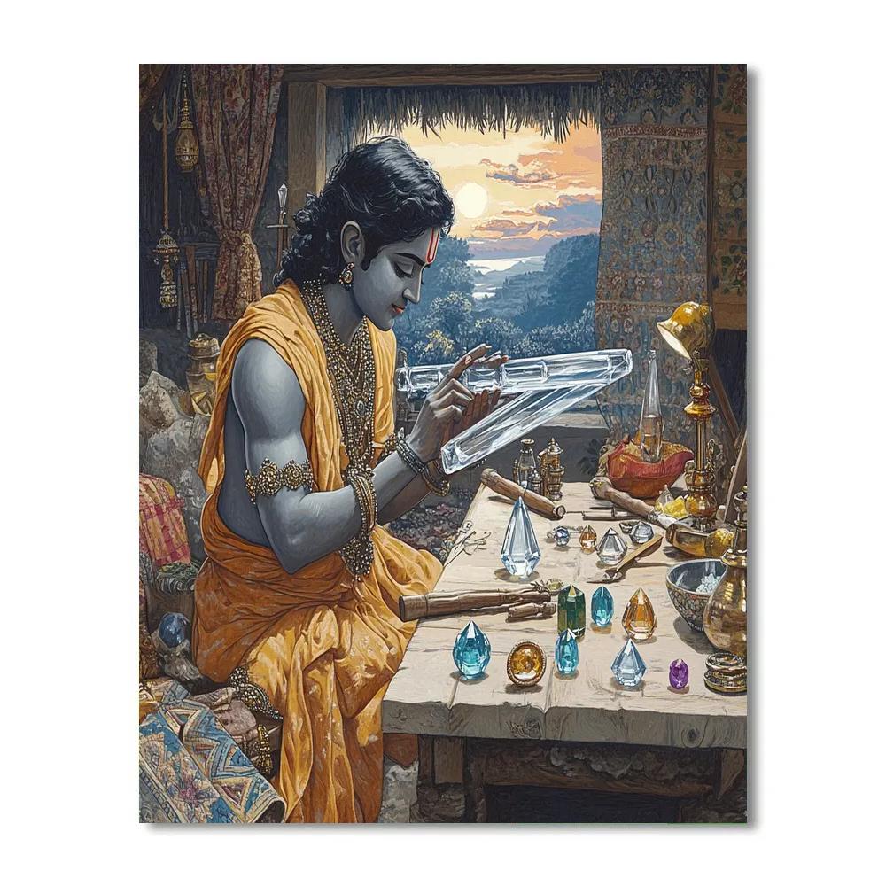 Krishna And The Crystal Flute Workshop paint by numbers