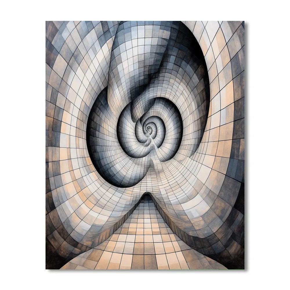 M.C. Escher Inspired Paradox Of Lunar Penrose Tides Paint by numbers kits