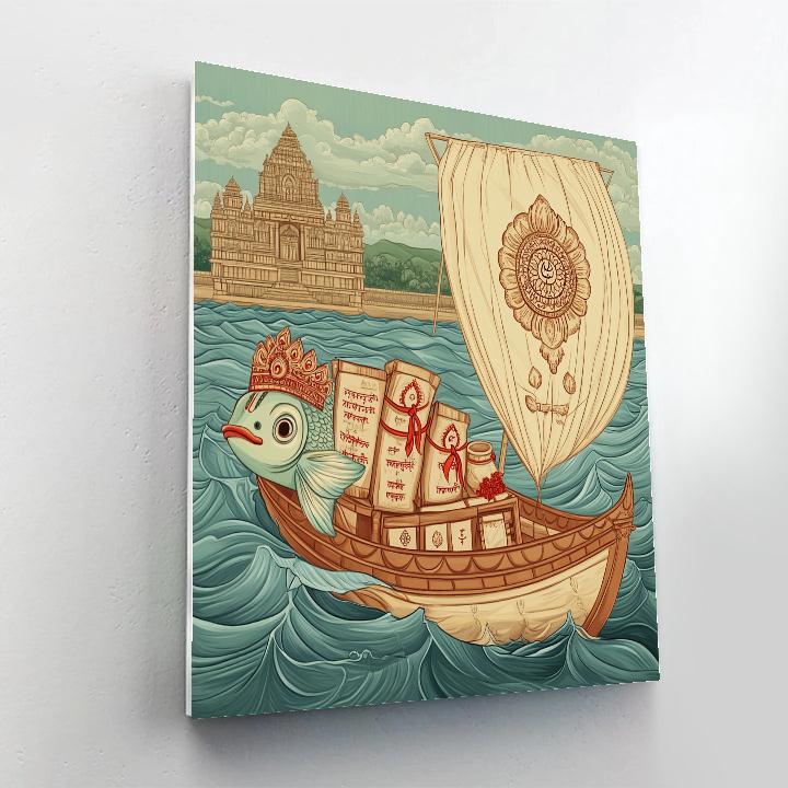 Matsya Guiding The Ark Of Seeds Paint by numbers art