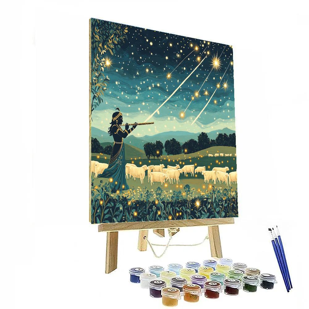 Krishna Calming The Meteor Shower Herd Painting by numbers kit