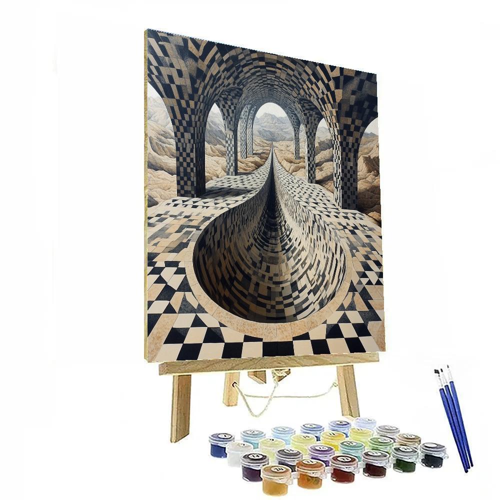 M.C. Escher Inspired Nebular Tessellation Singularity Painting by numbers kit