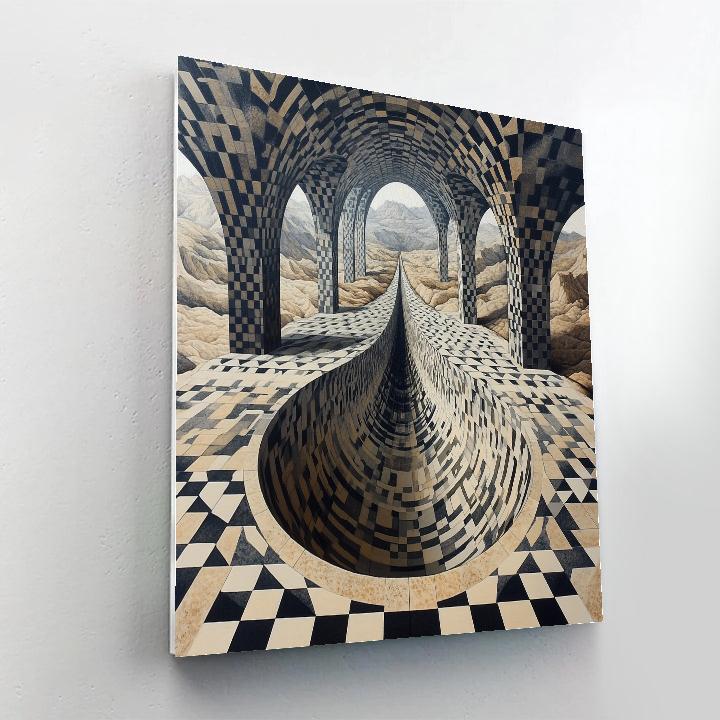 M.C. Escher Inspired Nebular Tessellation Singularity Painting by numbers kit