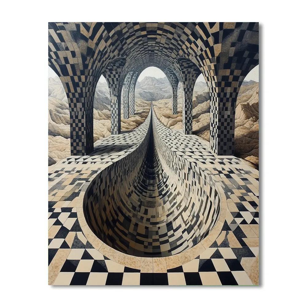 M.C. Escher Inspired Nebular Tessellation Singularity Painting by numbers kit