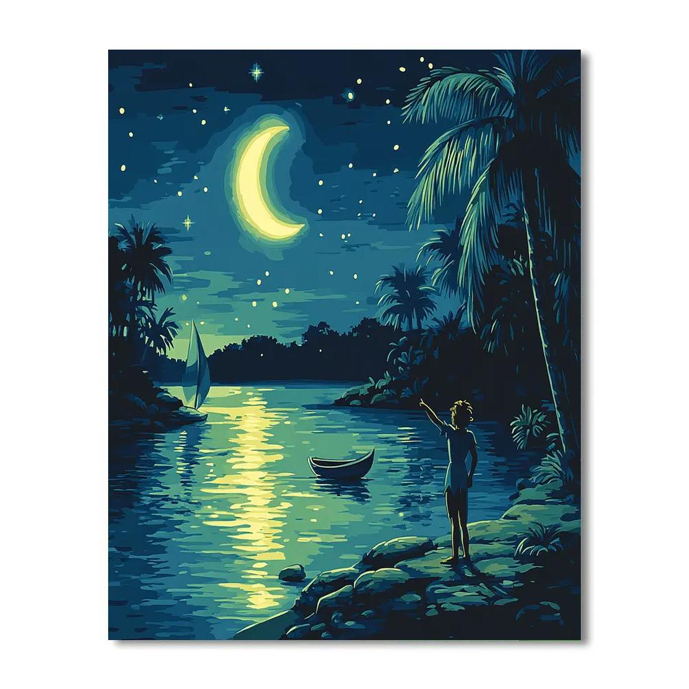 Peter Pan Neverland Moonlit Lagoon Numbered painting kits
