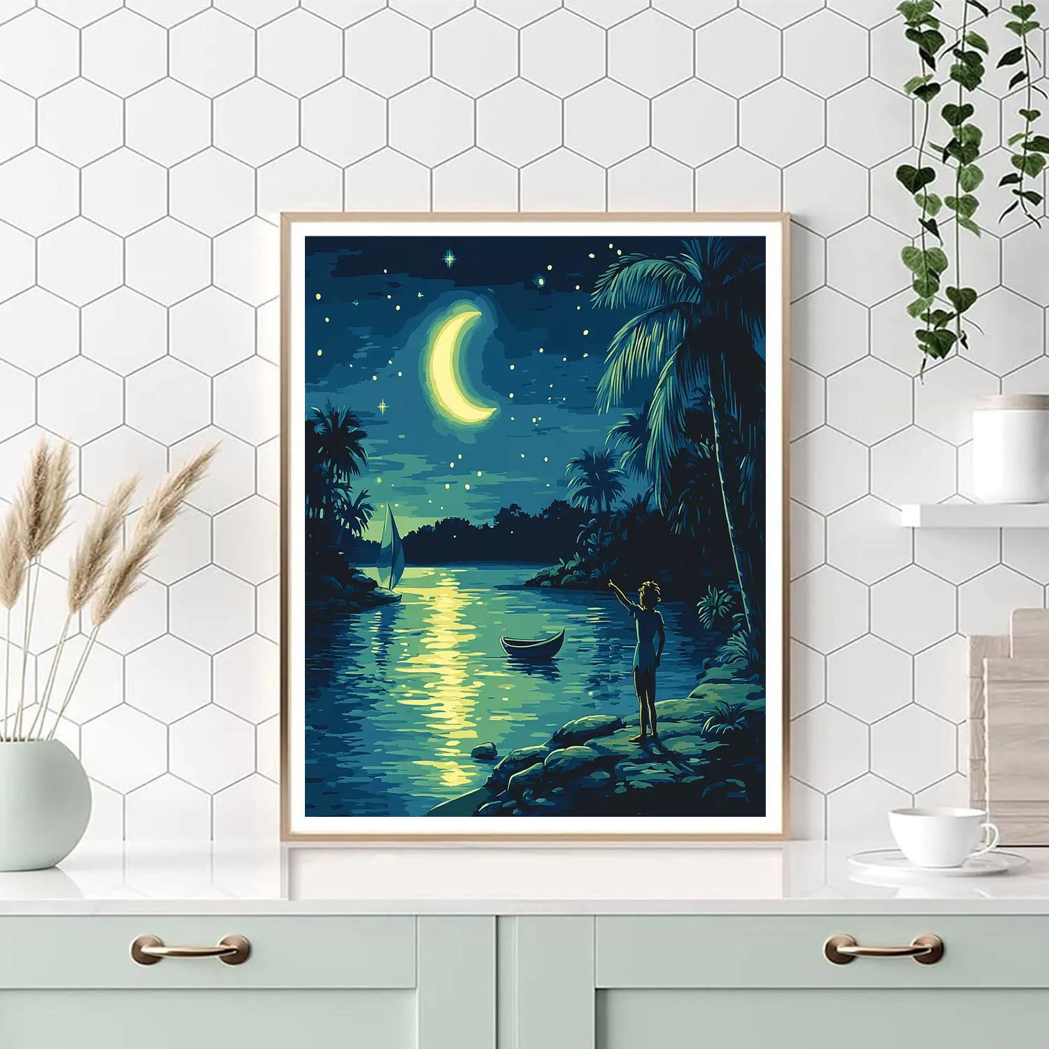 Peter Pan Neverland Moonlit Lagoon Numbered painting kits