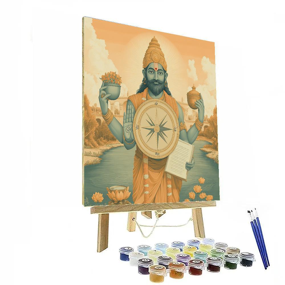 Brahma Compass Of The Dawn River painting number kit