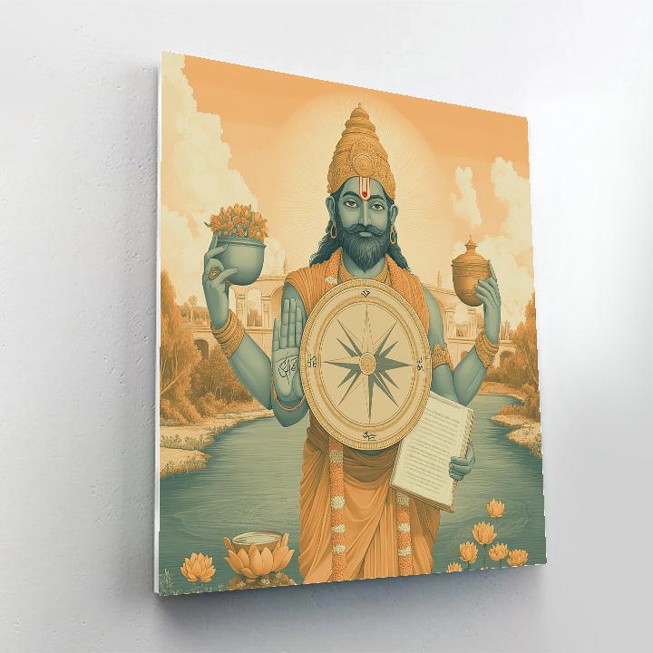 Brahma Compass Of The Dawn River painting number kit