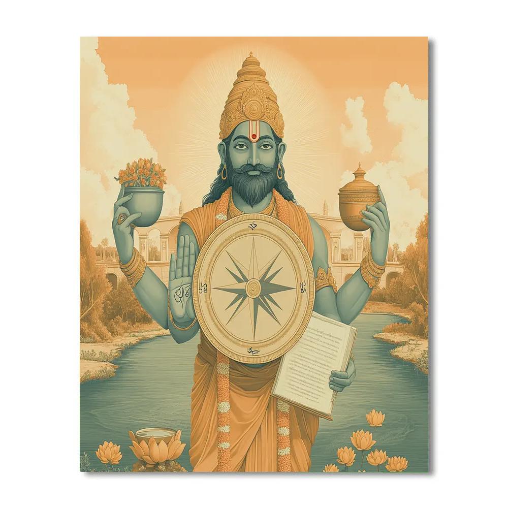 Brahma Compass Of The Dawn River painting number kit