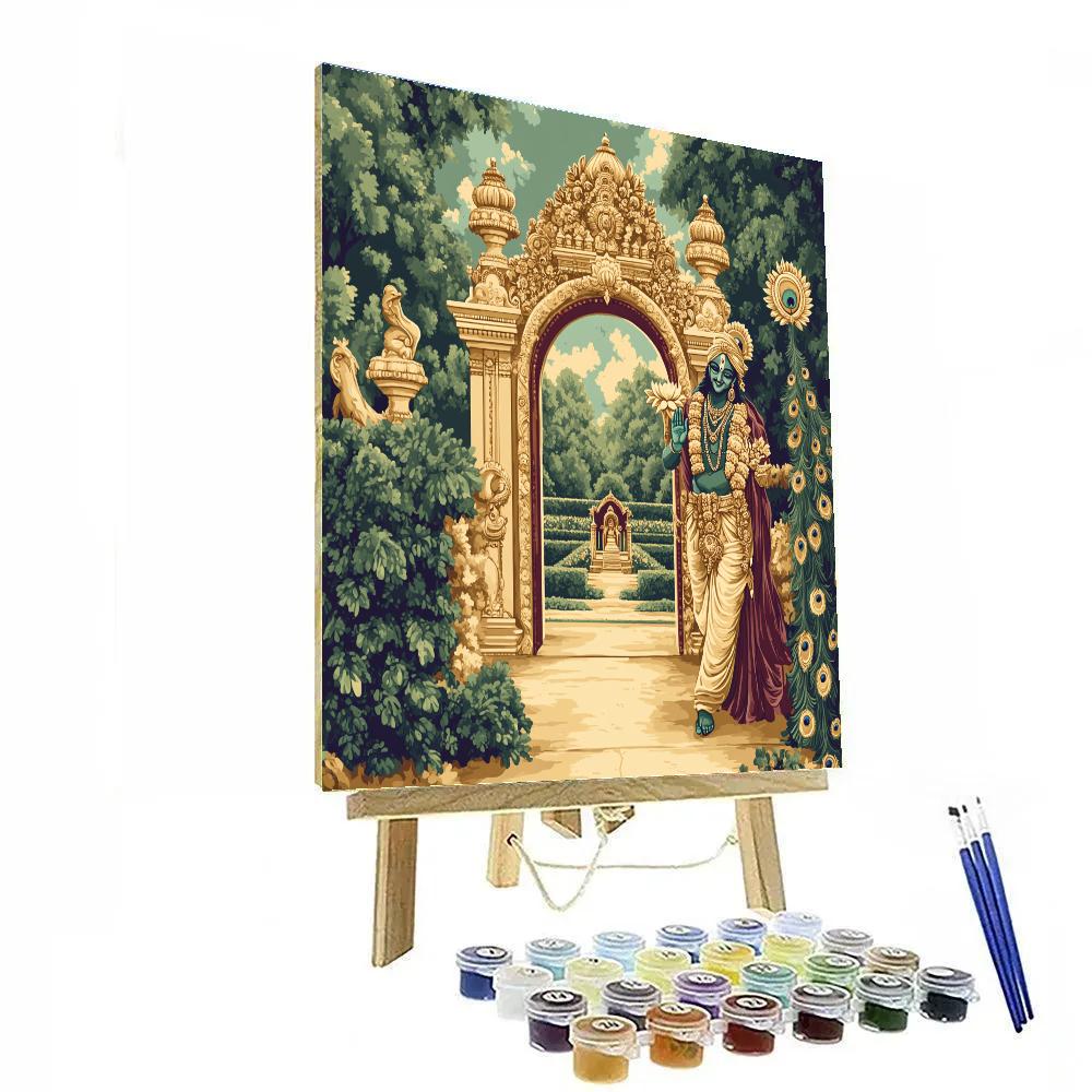 Sudarshana Chakra As A Mandala Garden Gate DIY paint by numbers