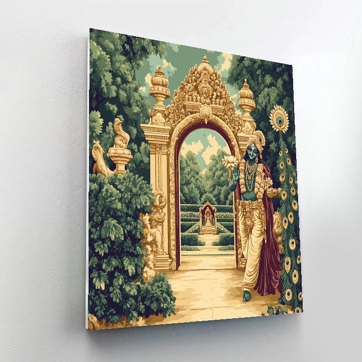 Sudarshana Chakra As A Mandala Garden Gate DIY paint by numbers