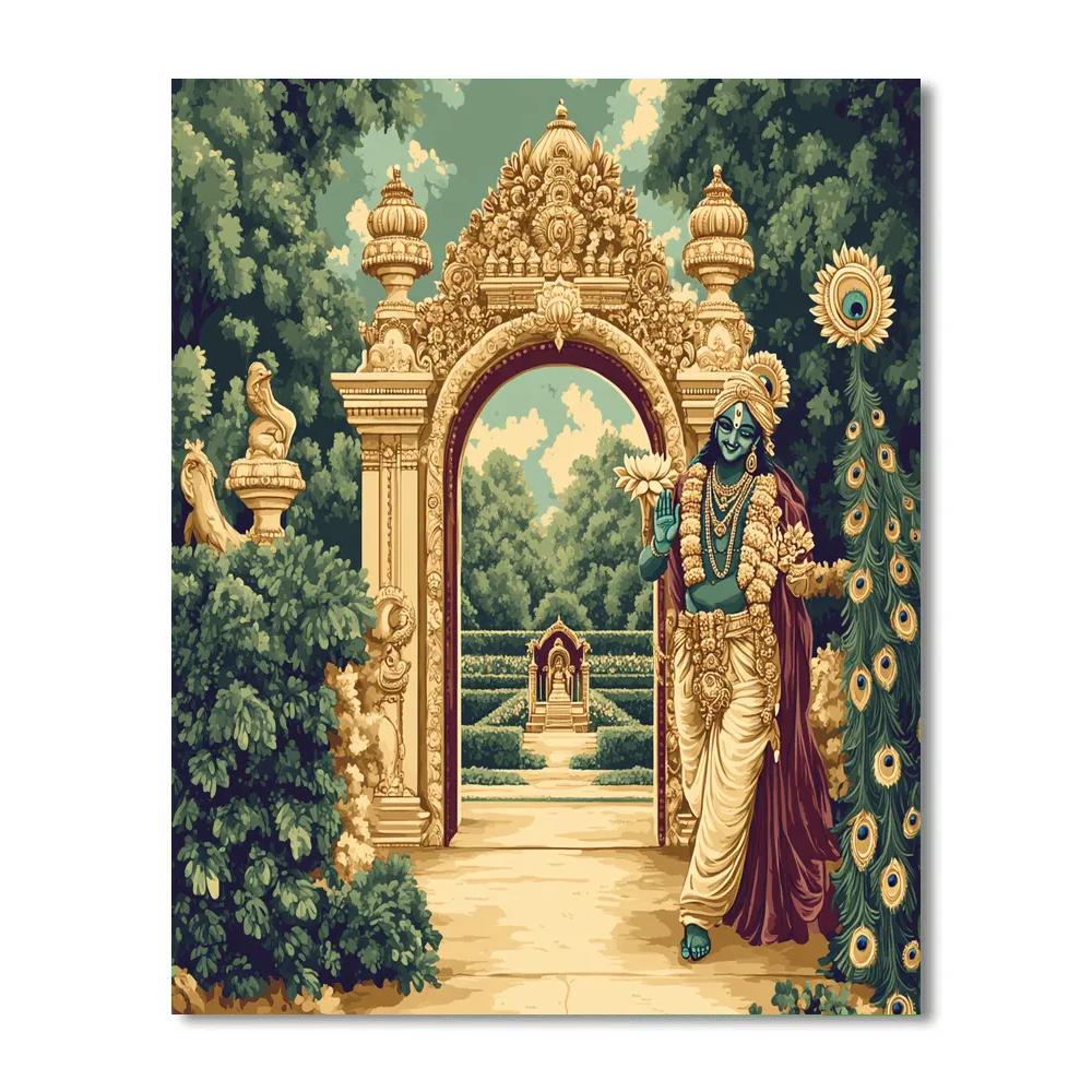 Sudarshana Chakra As A Mandala Garden Gate DIY paint by numbers