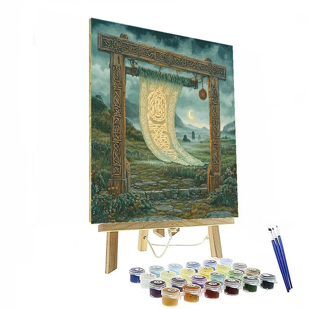 Ogham Script Loom In Celtic Twilight Numbered painting kits