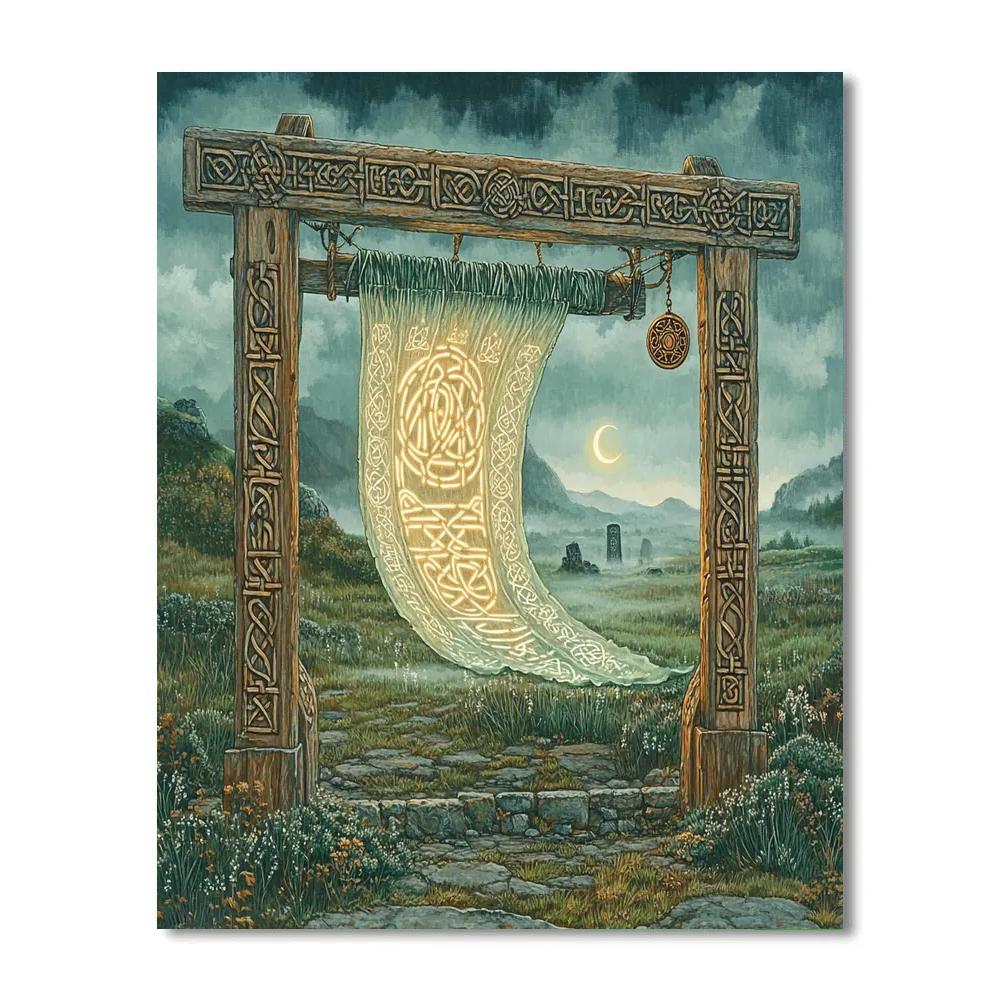 Ogham Script Loom In Celtic Twilight Numbered painting kits