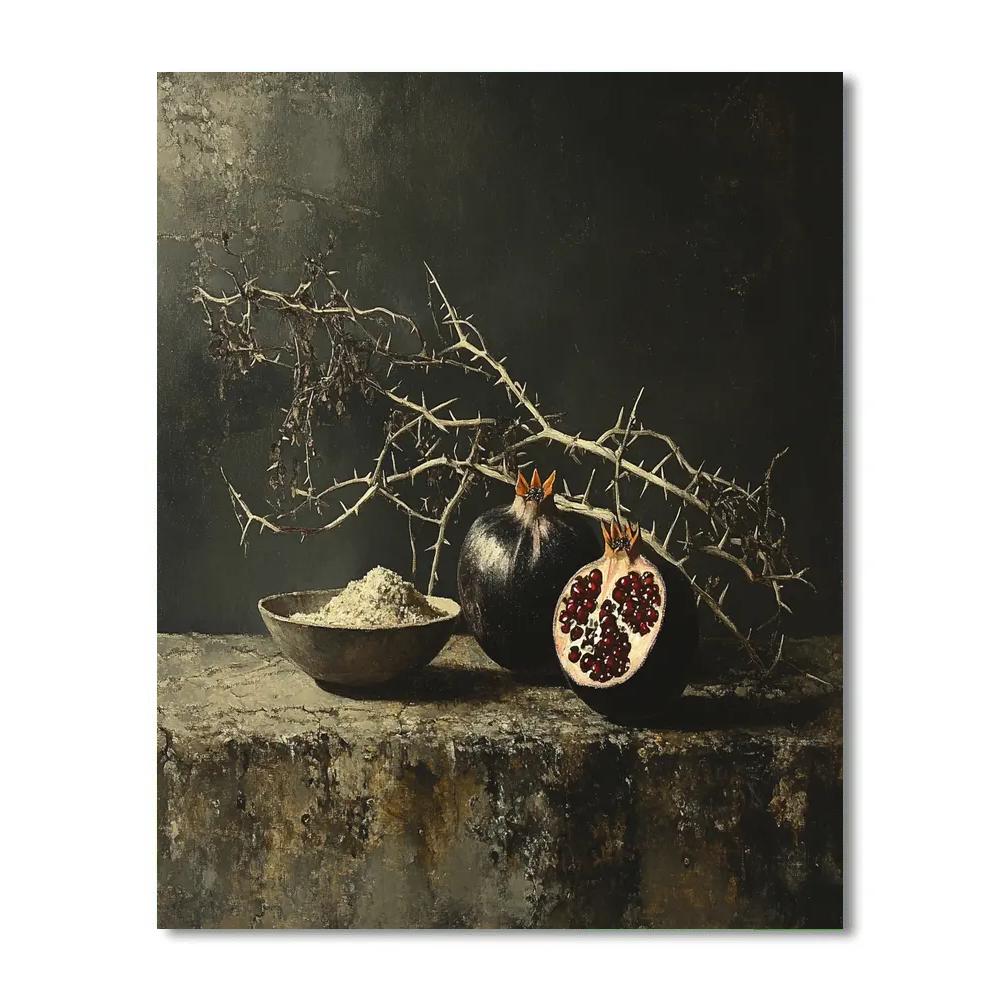 Francisco Goya Inspired Bleached Branches And Black Pomegranates Paint by numbers art