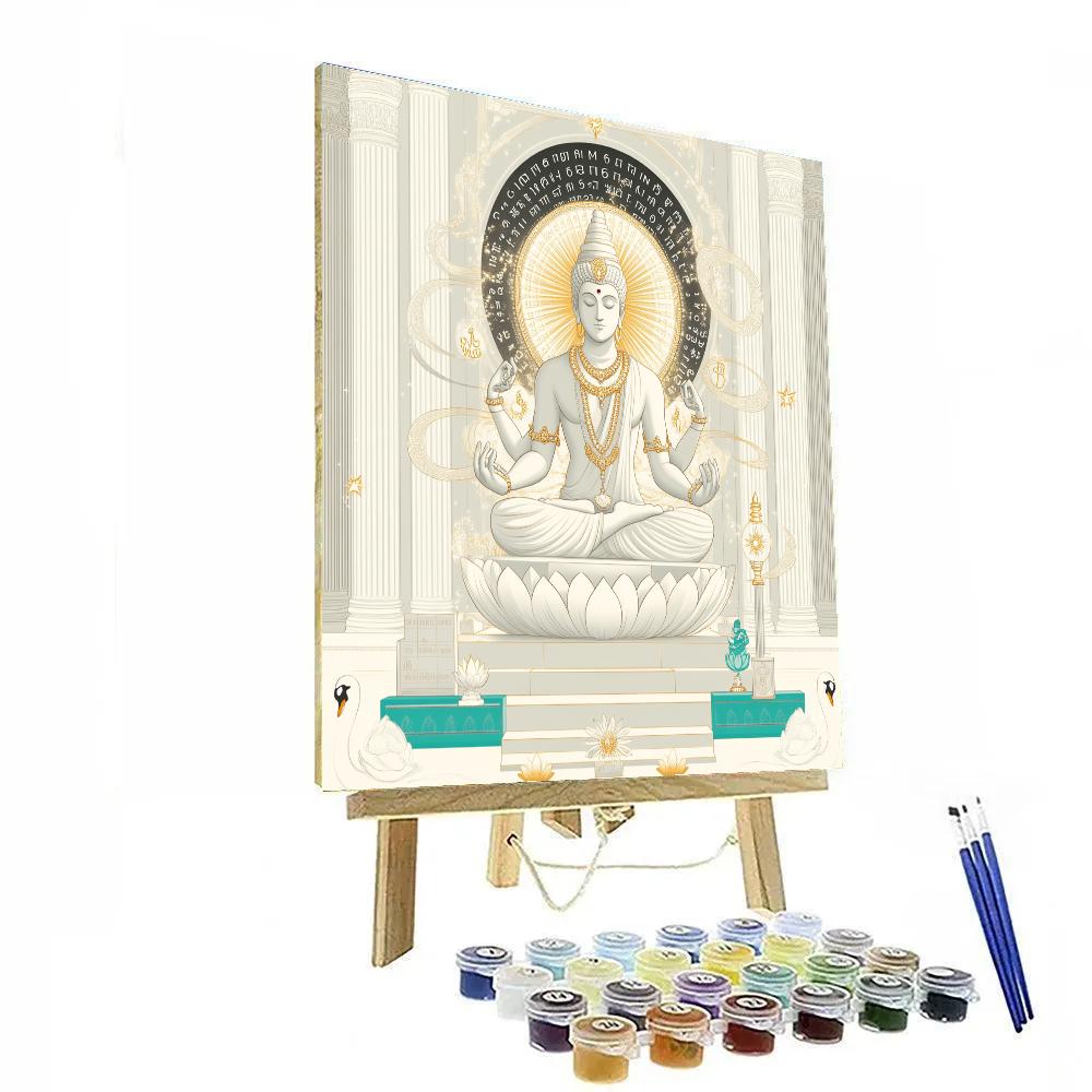 Brahma Temple Of Floating Letters Paint by numbers kits