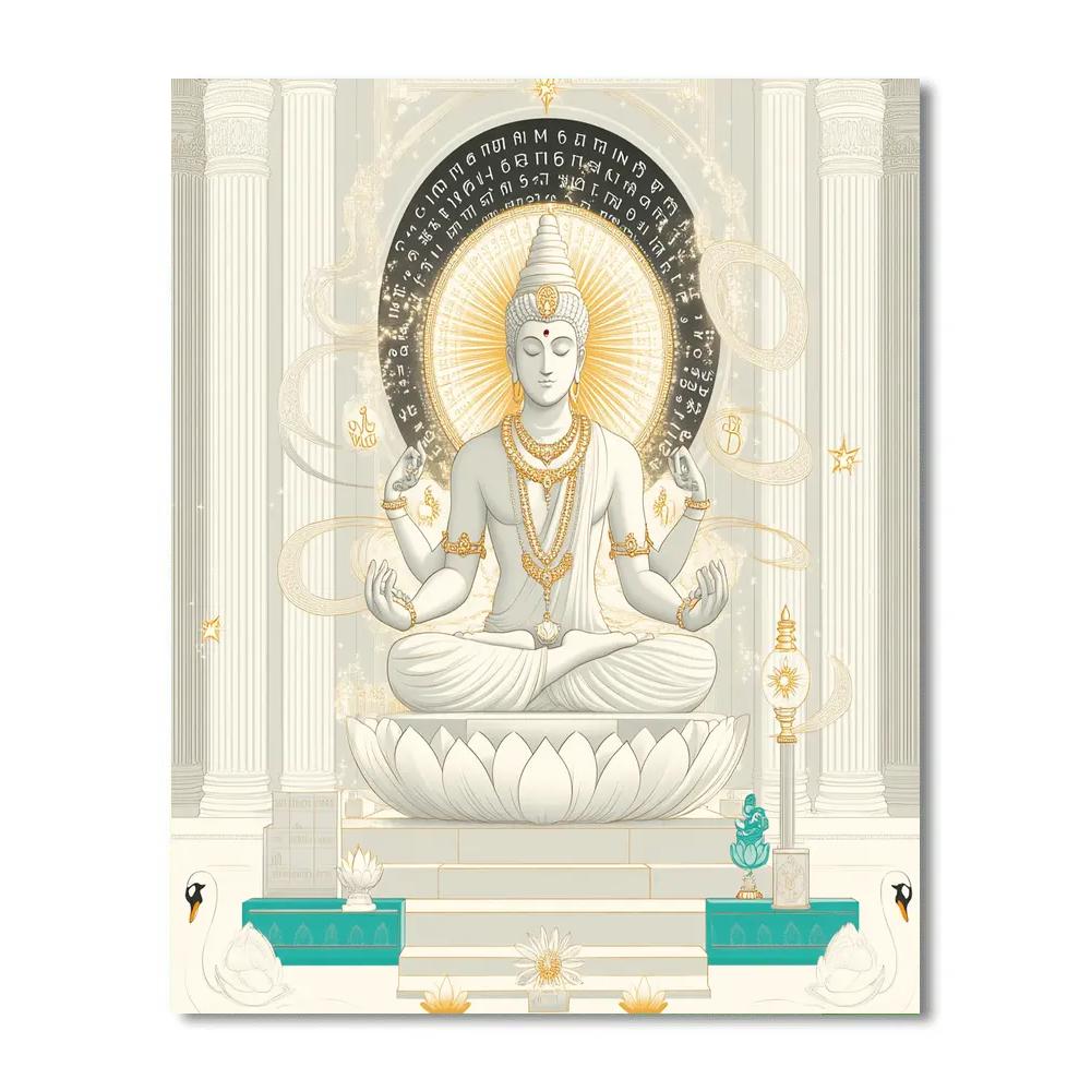 Brahma Temple Of Floating Letters Paint by numbers kits