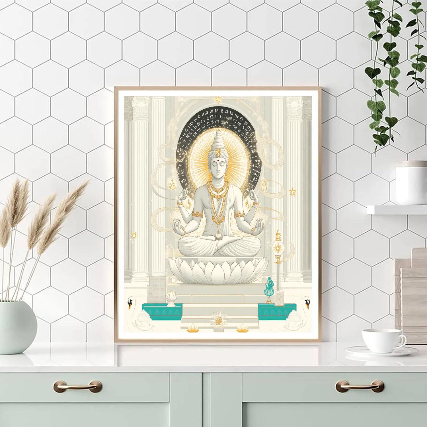 Brahma Temple Of Floating Letters Paint by numbers kits