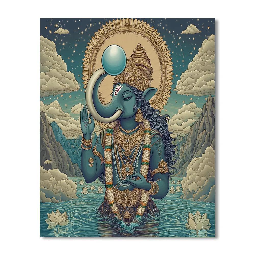 Varaha Lifting The Earth As A Pearl painting number kit