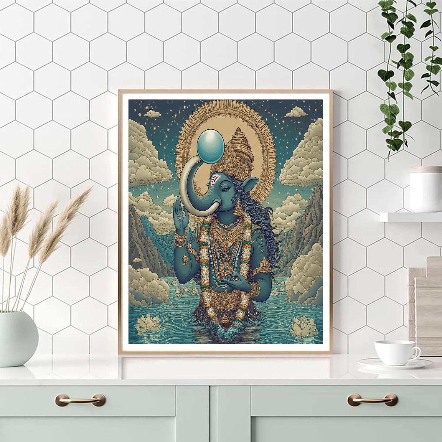 Varaha Lifting The Earth As A Pearl painting number kit