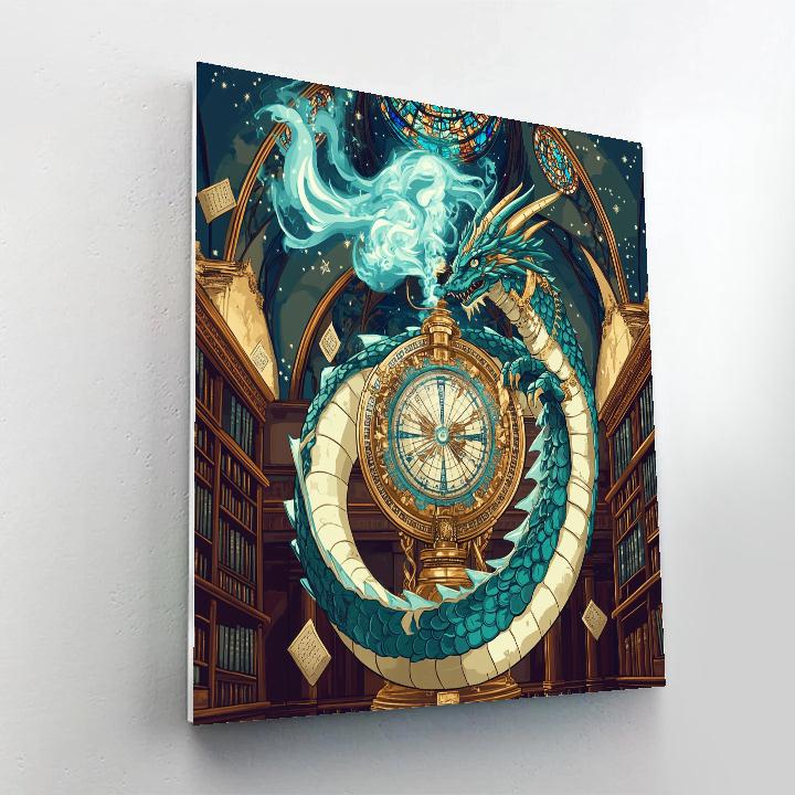 Clockwork Archivist Dragon paint by number