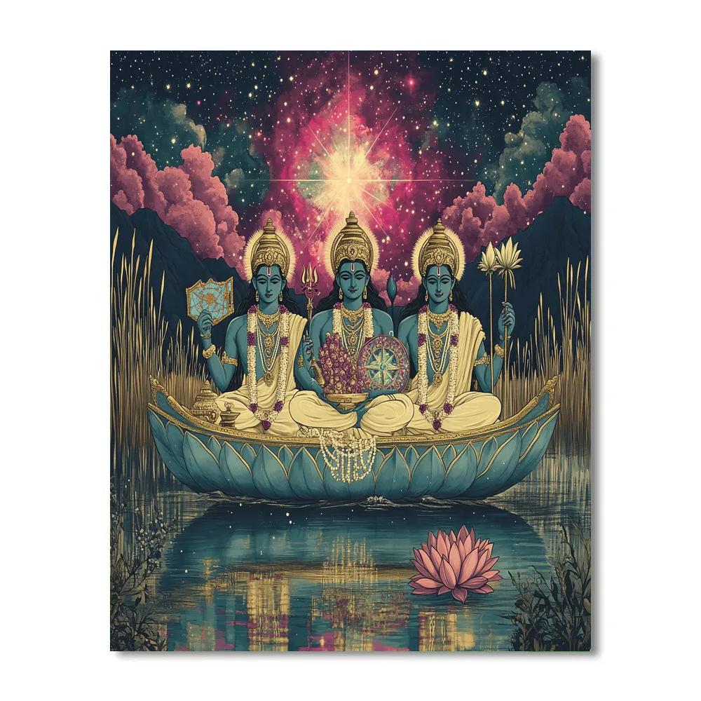 Brahma Voyage Across The Nebula Lake Number painting