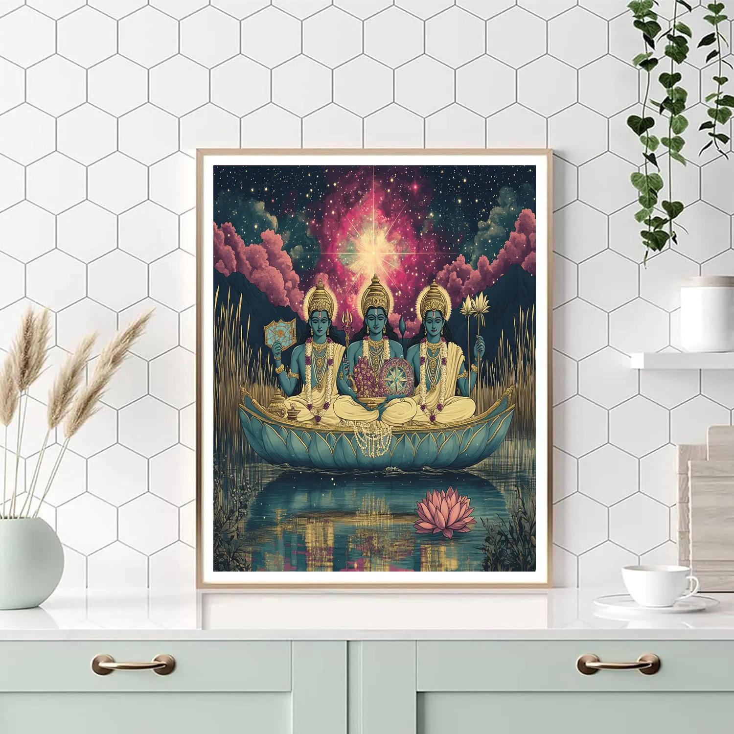 Brahma Voyage Across The Nebula Lake Number painting